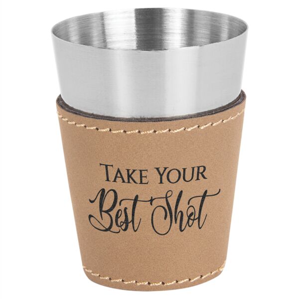 2 oz. Leatherette & Stainless Steel Shot Glass Thumbnail