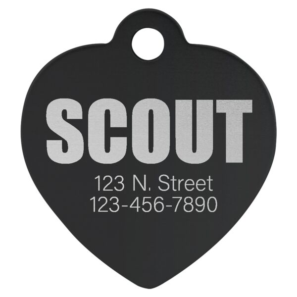 1 1/4" x 1 1/4" Anodized Aluminum Heart Pet Tag Thumbnail