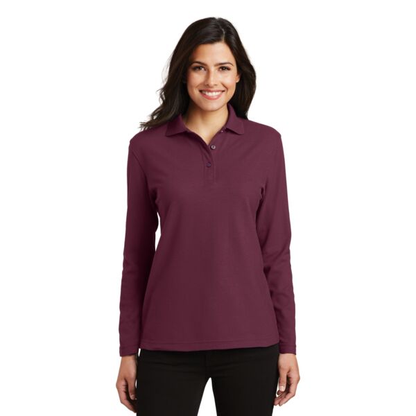 Ladies Silk Touch Long Sleeve Polo Thumbnail
